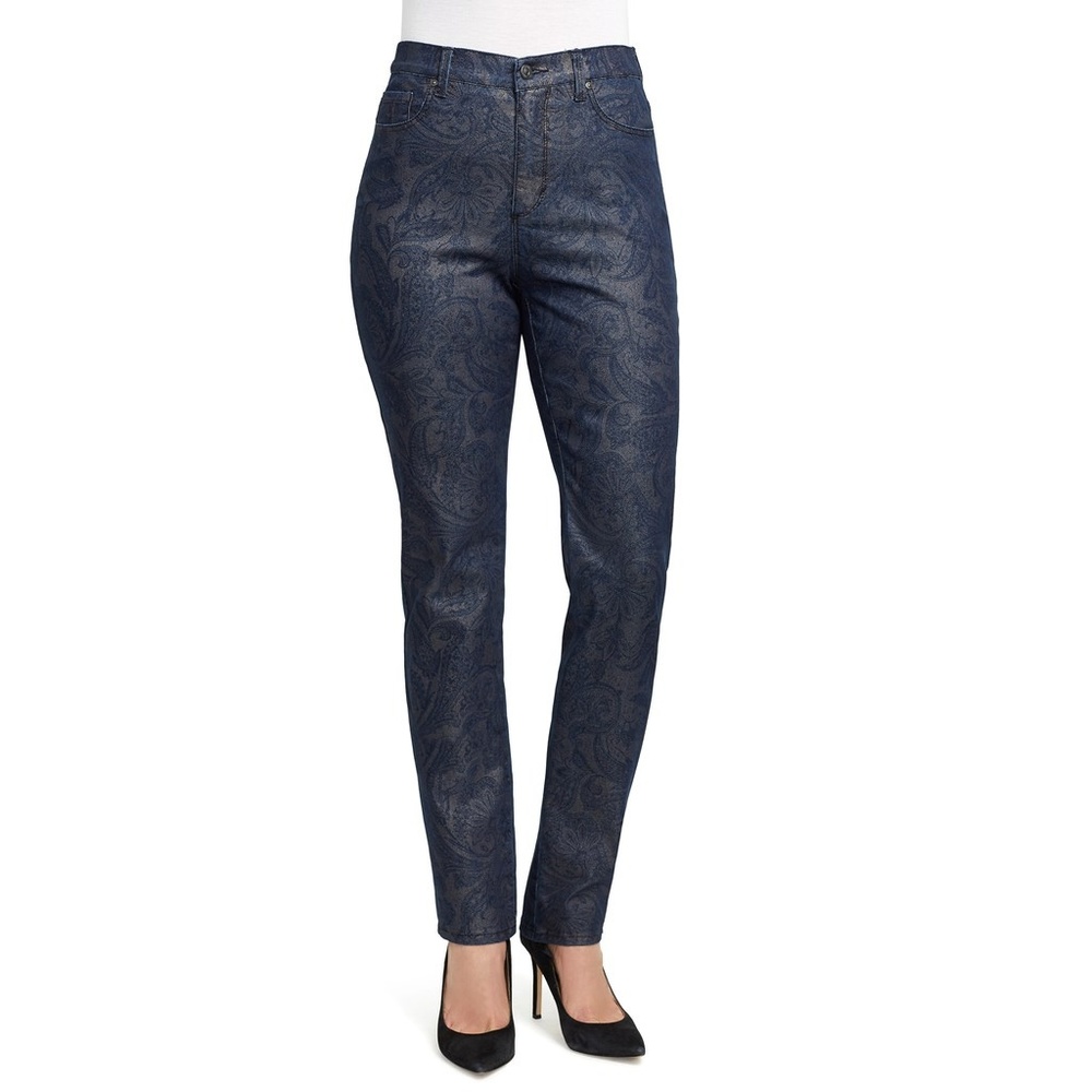 New! Gloria Vanderbilt Amanda Embroidered Denim Blue Jeans